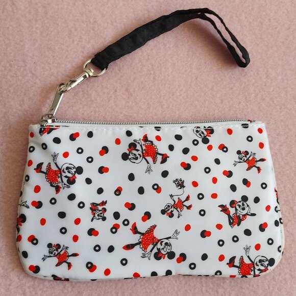 Minnie Mouse Disneyland Parks Coin Purse/Makeup Bag with Wristlet Handle - Picture 2 of 5